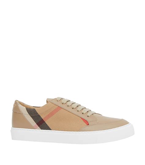 burberry leather suede and house check sneakers|Burberry sneakers vintage house check.